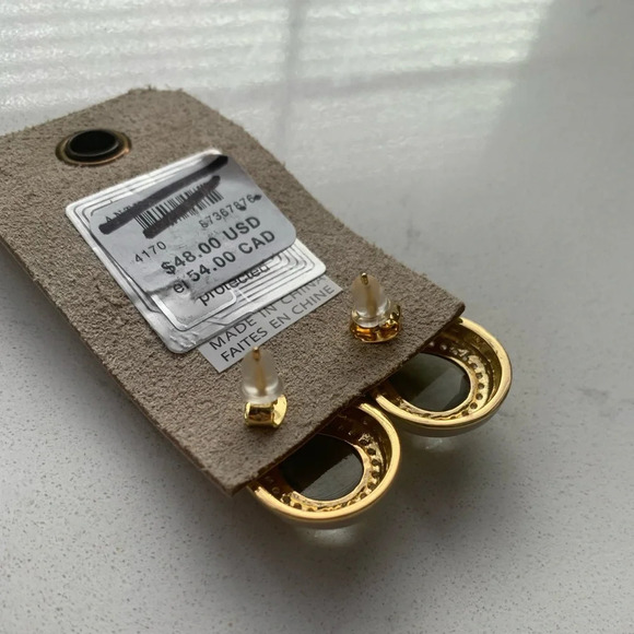 Anthropologie Festive Embellished Teardrop Post Earrings - Grey - NWT - Picture 7 of 7